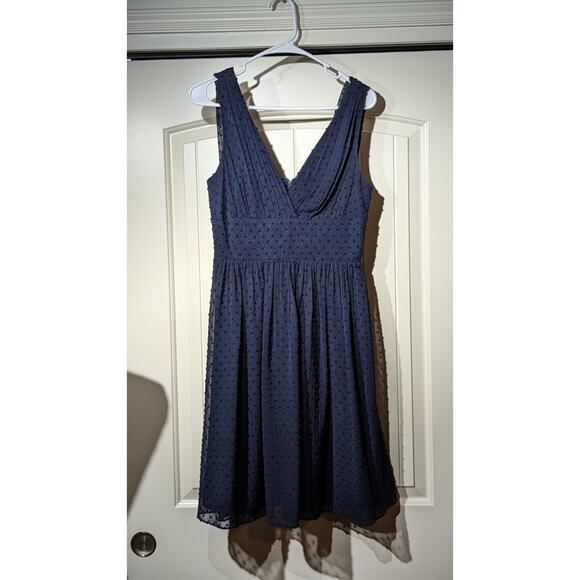 J CREW Sleeveless Marlowe Dress in Navy Swiss Dot Womens Sz 4 - Picture 8 of 9